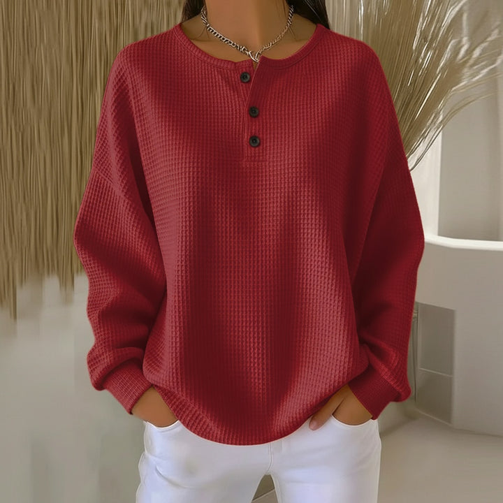 Fenninanne | Women's Knit Cozy Sweatshirt — Red