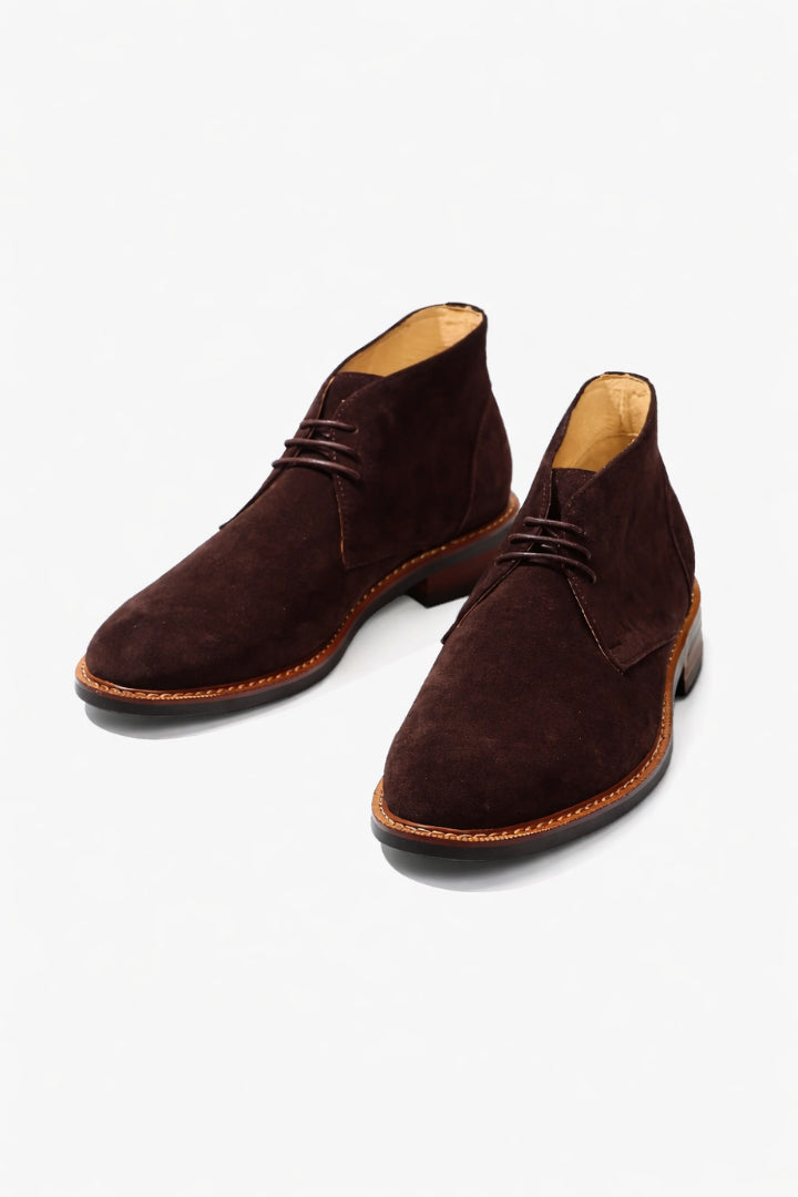 Ferdinand | Men's Western Style Knee-High Santino Suede Chukka Boots - Espresso Brown — 1