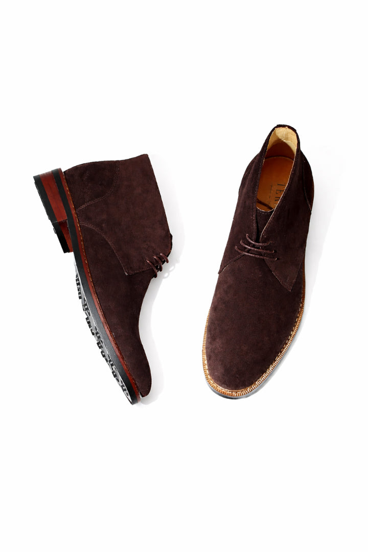 Ferdinand | Men's Western Style Knee-High Santino Suede Chukka Boots - Espresso Brown — 3