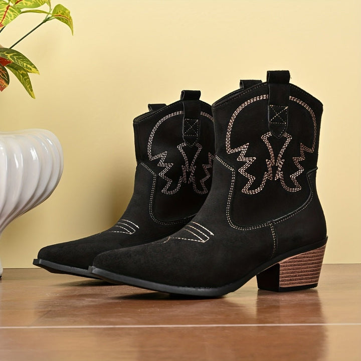 Fioelle | Women's Classic And Comfortable Western Cowboy Boots — Black