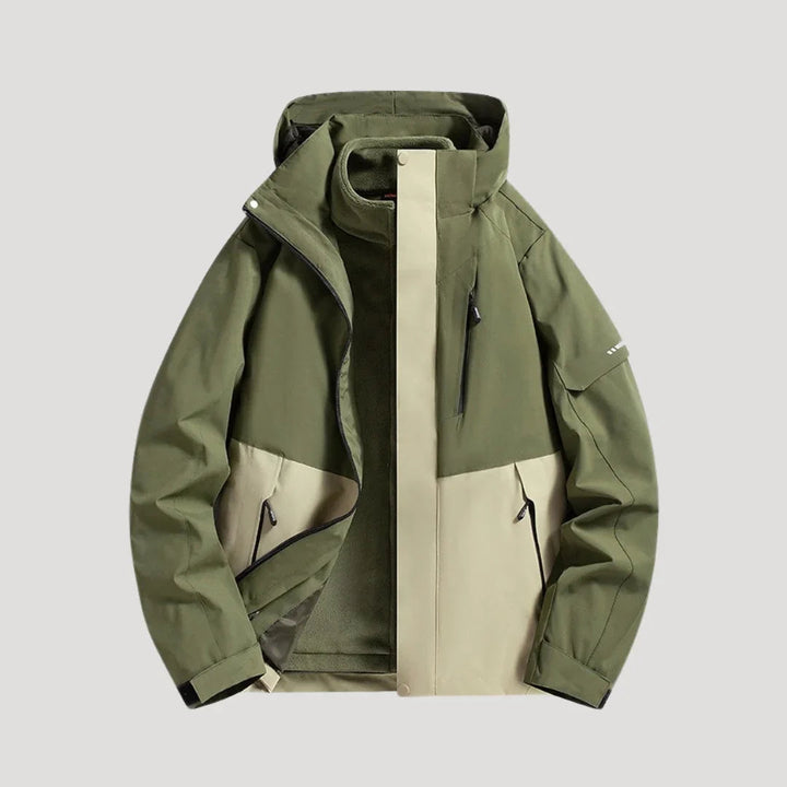 Fioessa | Women's Hooded Zip Front Outdoor Jacket — Forest Green