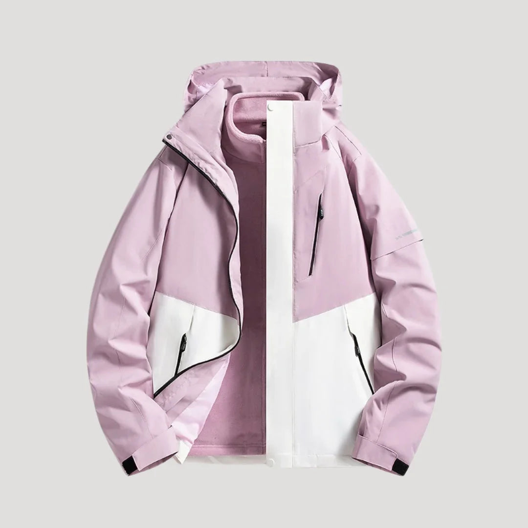 Fioessa | Women's Hooded Zip Front Outdoor Jacket — Light Purple
