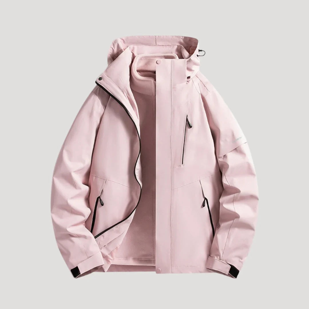 Fioessa | Women's Hooded Zip Front Outdoor Jacket — Pink