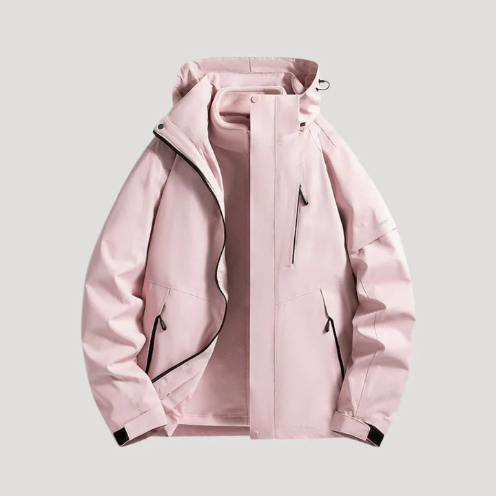 Fioessa | Women's Hooded Zip Front Outdoor Jacket — Pink