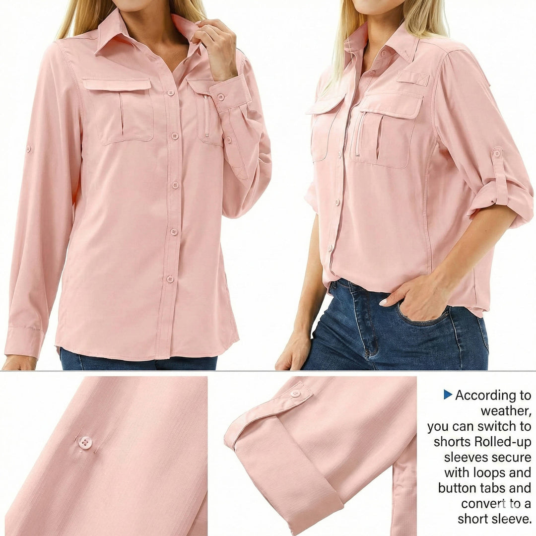 Fioetta | Women's Button-Up Casual UPF 50 Long Sleeve Hiking Outdoor Shirt — 2