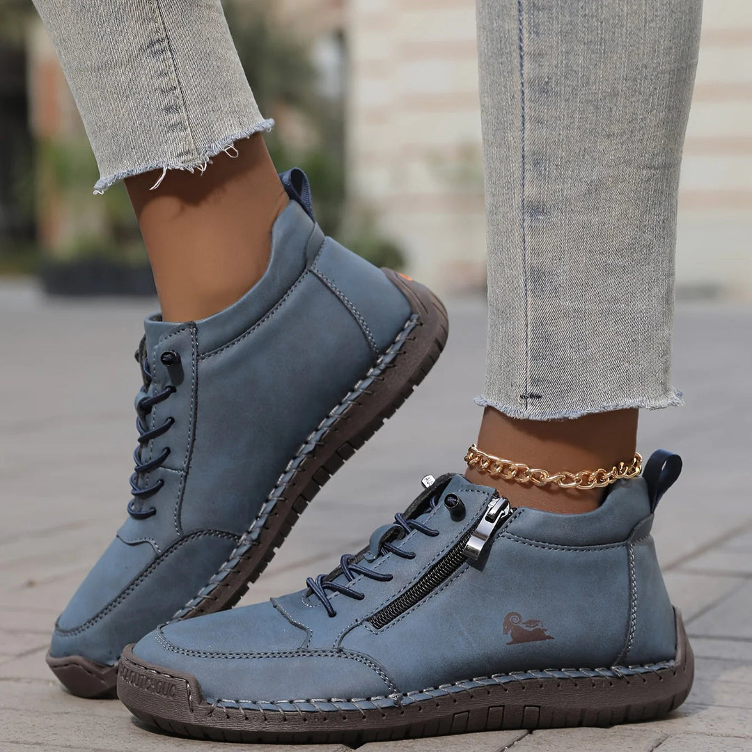 Fioraria | Women's Zip-Up Ankle Boots — Blue