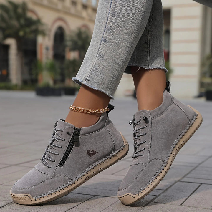 Fioraria | Women's Zip-Up Ankle Boots — Gray