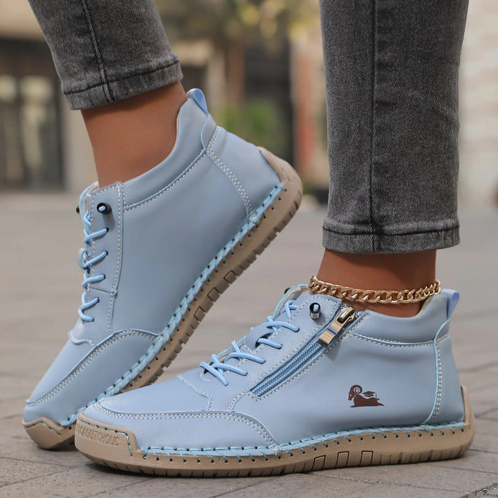 Fioraria | Women's Zip-Up Ankle Boots — Light Blue