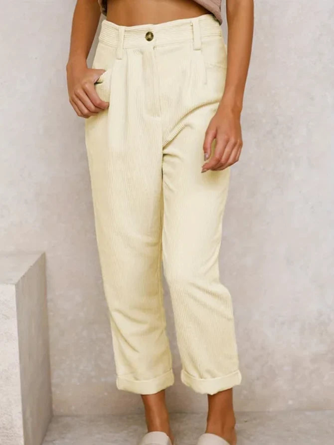 Florneth | Women's Tailored Wide Leg Pants — Off-White