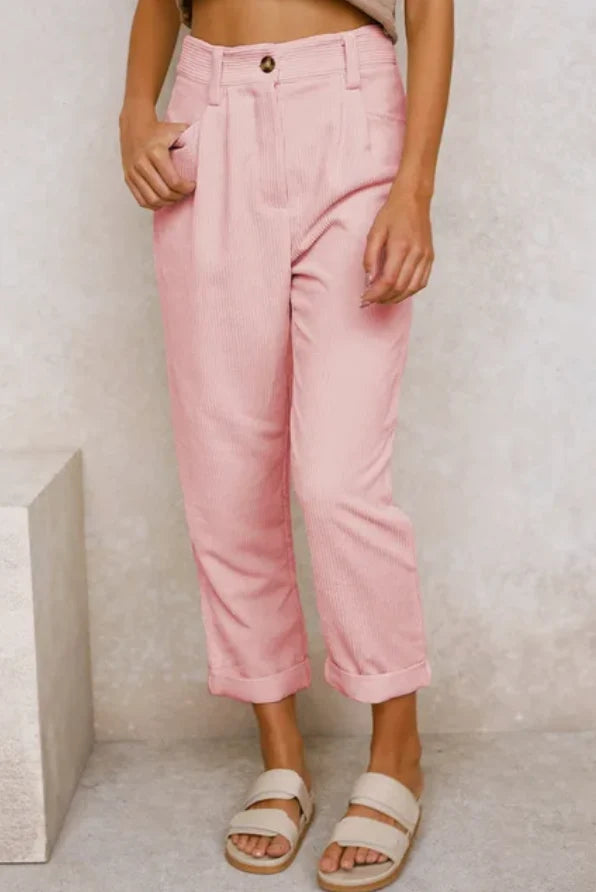 Florneth | Women's Tailored Wide Leg Pants — Pink