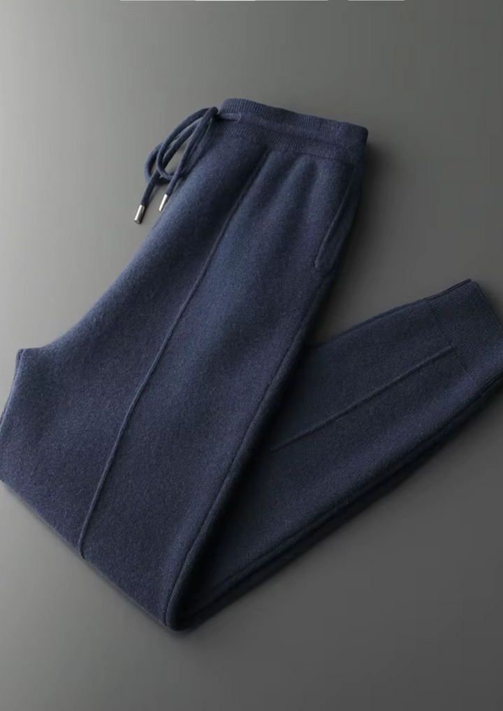 Flornonne | Women's Wide-Leg Tailored Leisure Trousers — Dark Blue