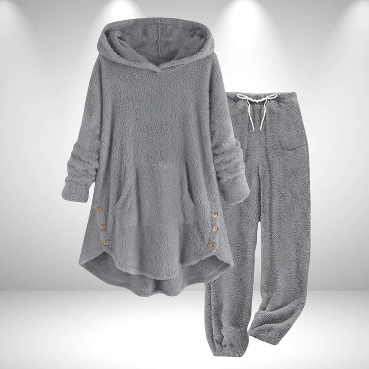 Galiaolde | Women's Casual Stretch Fleece Hoodie Tunic Lounge Set — 2