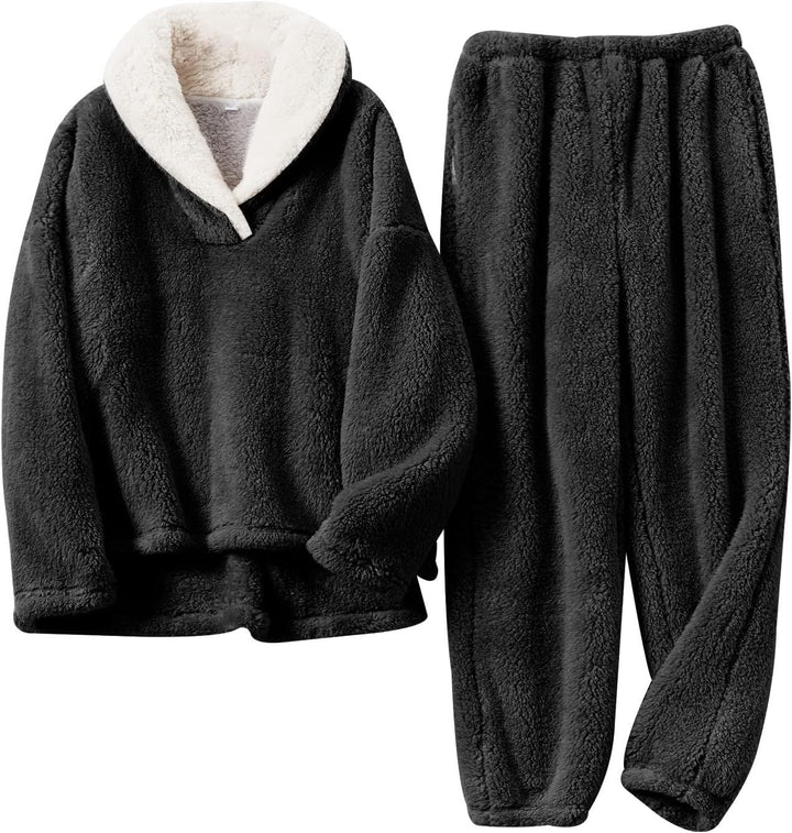Galindyra | Women's Two-Piece Matching Lounge Set — Black