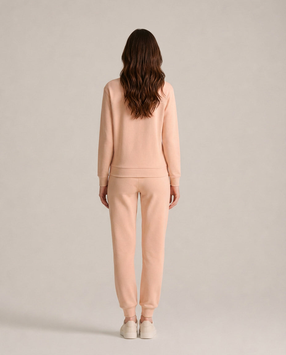 Garnetique | Women's Casual Stretch Thermal Velour Long Sleeve Lounge Set — 2