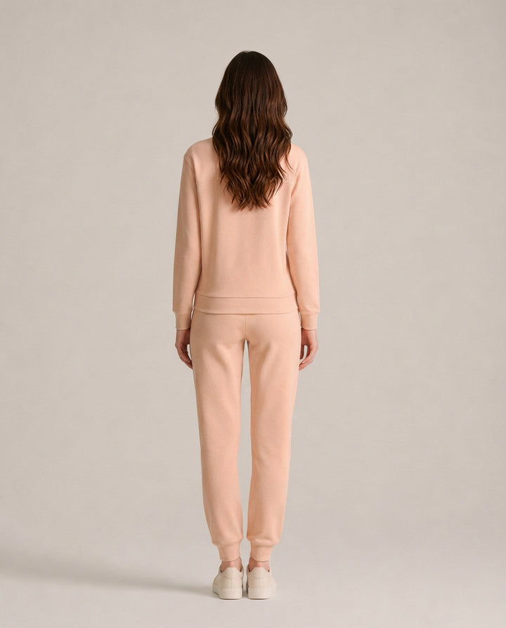 Garnetique | Women's Casual Stretch Thermal Velour Long Sleeve Lounge Set — 2