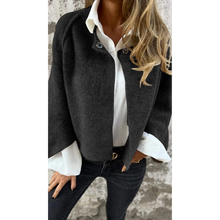 Giaina | Women's Casual Stretch Elegant Coat with Timeless Charm Tops — Black