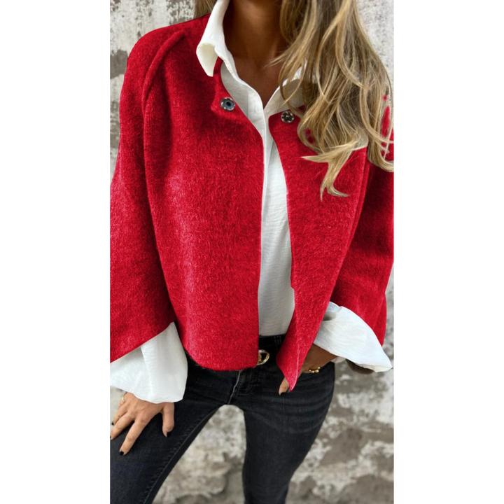 Giaina | Women's Casual Stretch Elegant Coat with Timeless Charm Tops — Red