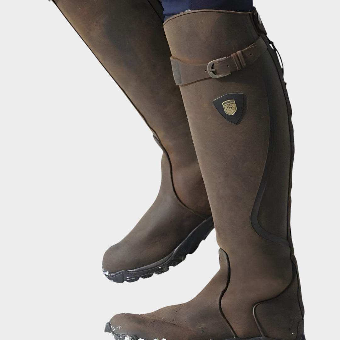 Giselvissa | Women's Leather Knee High Boots Outdoor Waterproof — 2