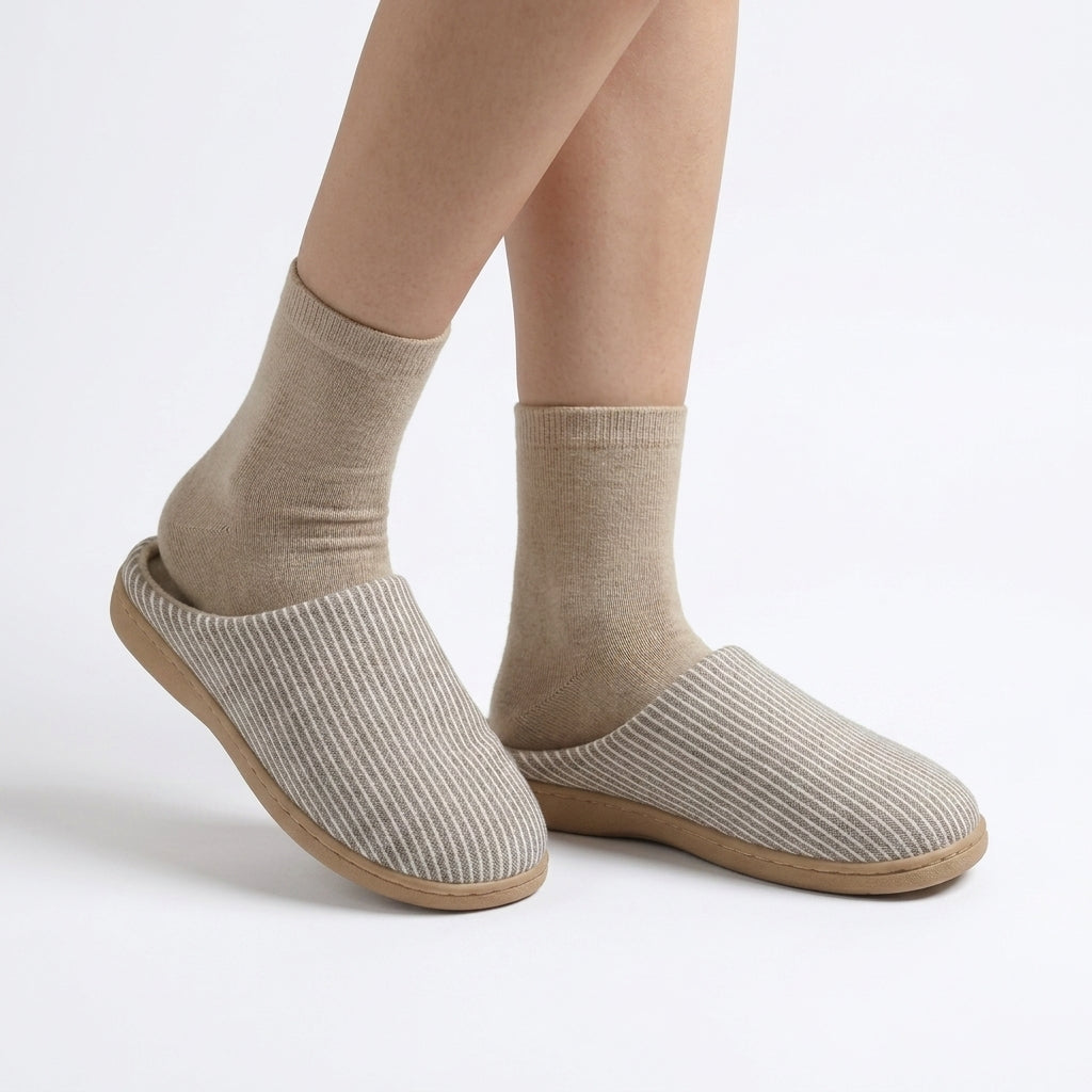Gwenmetta | Women's Casual Stretch Cotton Blend Slippers — Beige
