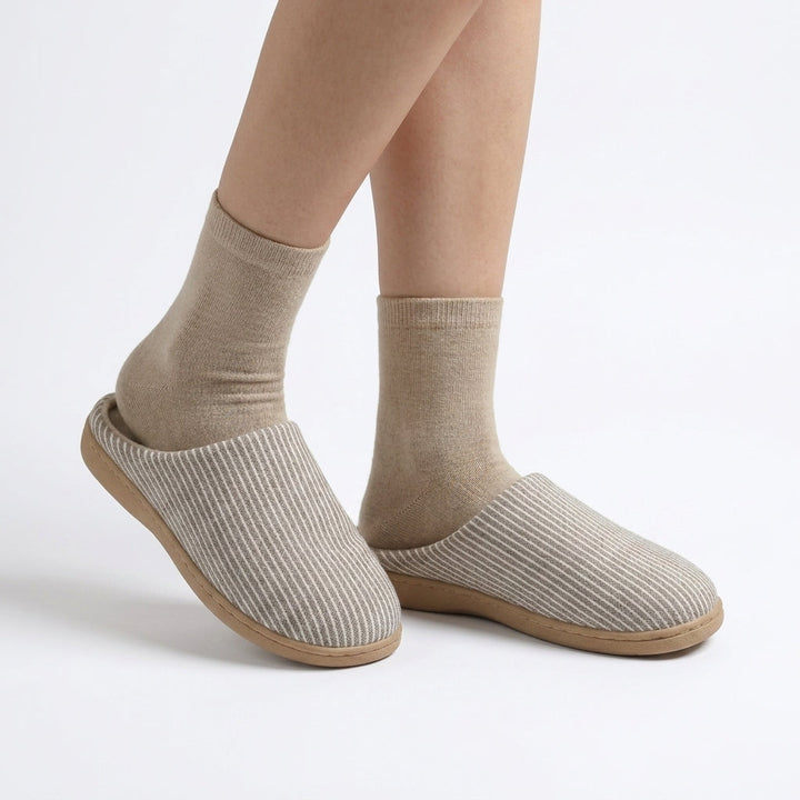 Gwenmetta | Women's Casual Stretch Cotton Blend Slippers — Beige