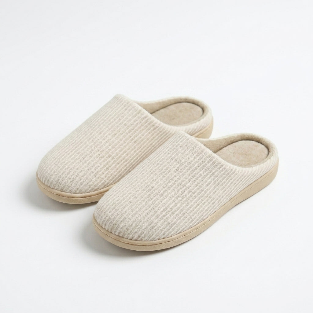 Gwenmetta | Women's Casual Stretch Cotton Blend Slippers — Cream