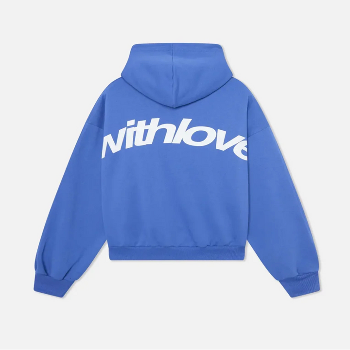 Gwenmise | Women's Button-Up Casual warm Hooded Sweatshirt – Soft && Stylish Hoodie — Blue