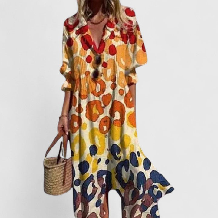 Gwenvanne | Women's Elegant Boho Dress — Yellow