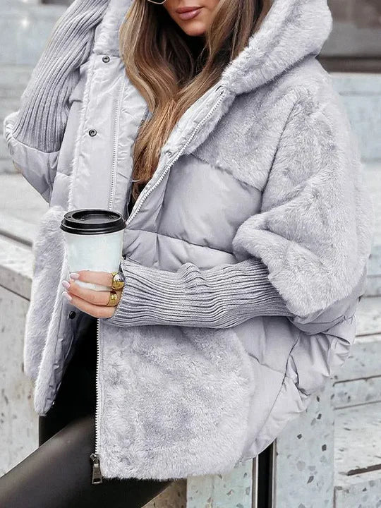 Halcydessa | Women's Puffer Jacket Hooded Faux Fur Winter Outdoor