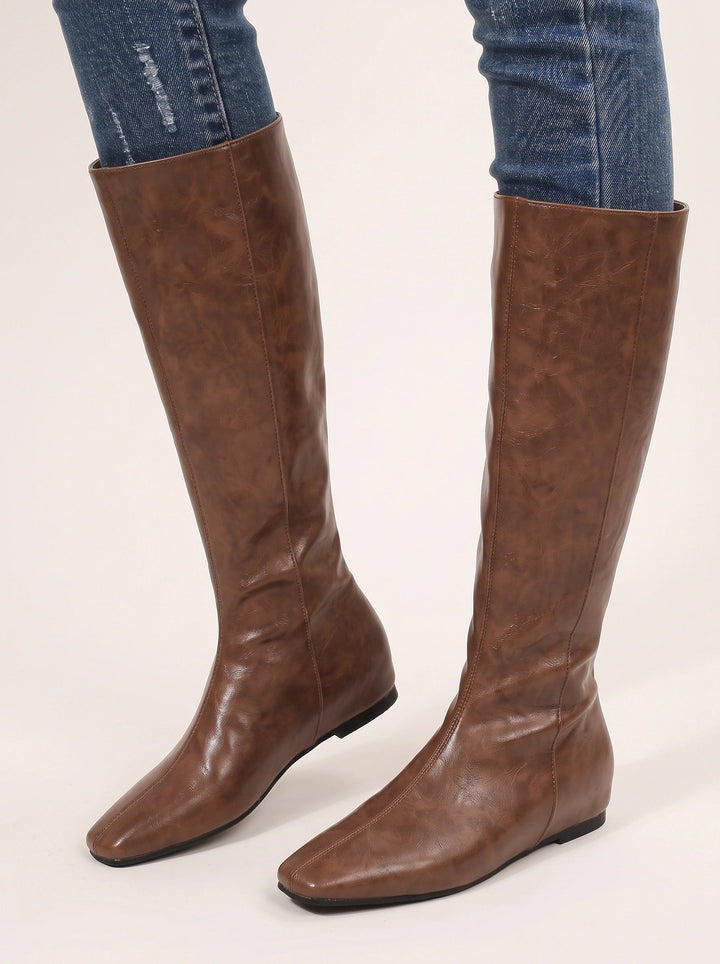 Halcyvella | Women's Knee-High Flat Boots — 1