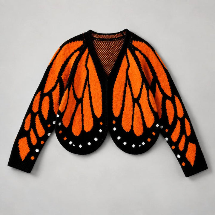 Halcyvelle | Women's Cozy Knit Cardigan — Orange