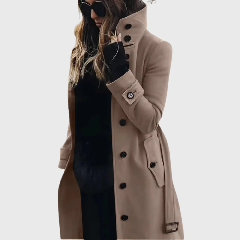 Halcyvola | Women's Longline Coat — Beige