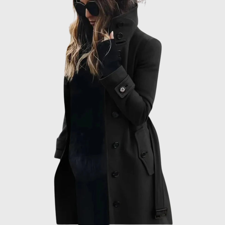 Halcyvola | Women's Longline Coat — Black