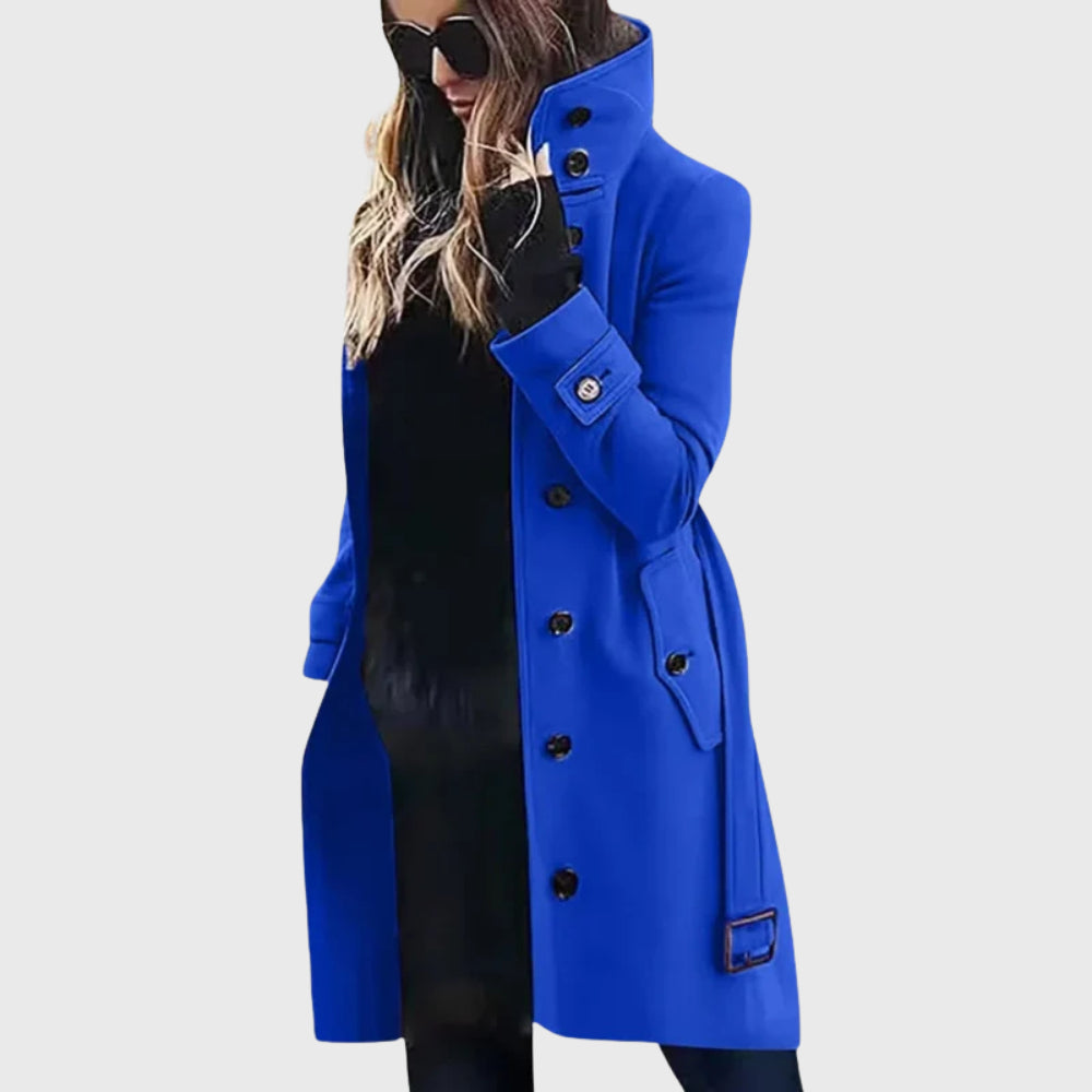 Halcyvola | Women's Longline Coat — Blue