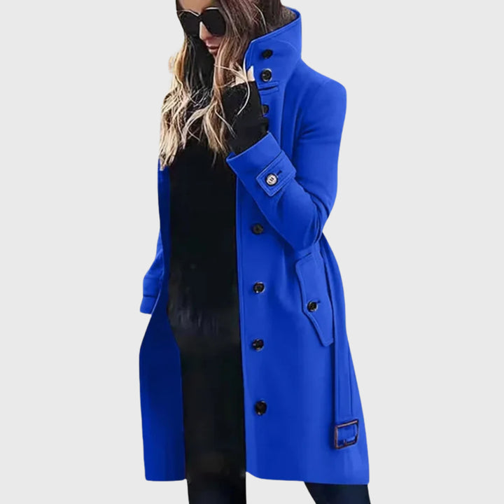 Halcyvola | Women's Longline Coat — Blue