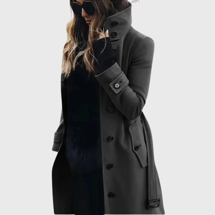 Halcyvola | Women's Longline Coat — Dark Gray