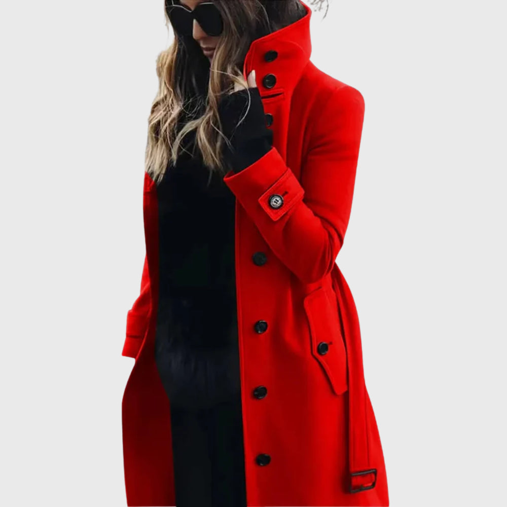 Halcyvola | Women's Longline Coat — Red
