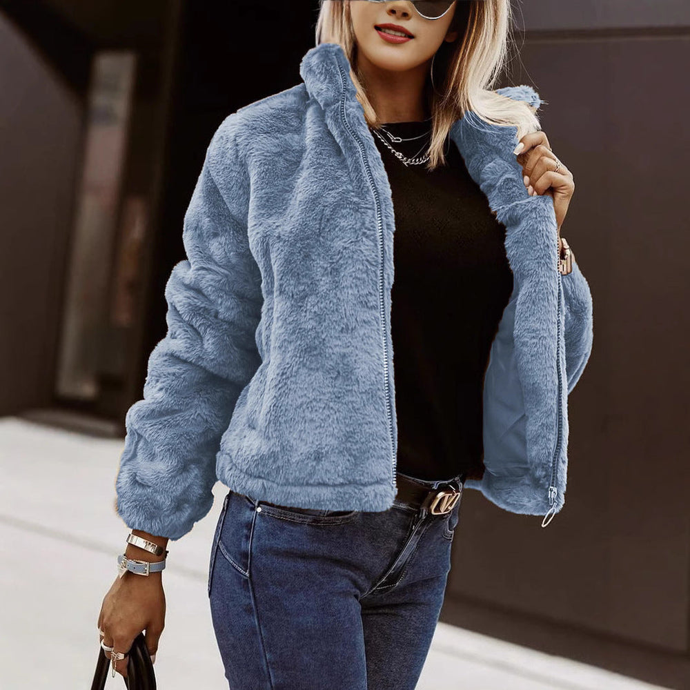 Haleolde | Women's Teddy Bomber Jacket – Sherpa Zip Jacket — 2