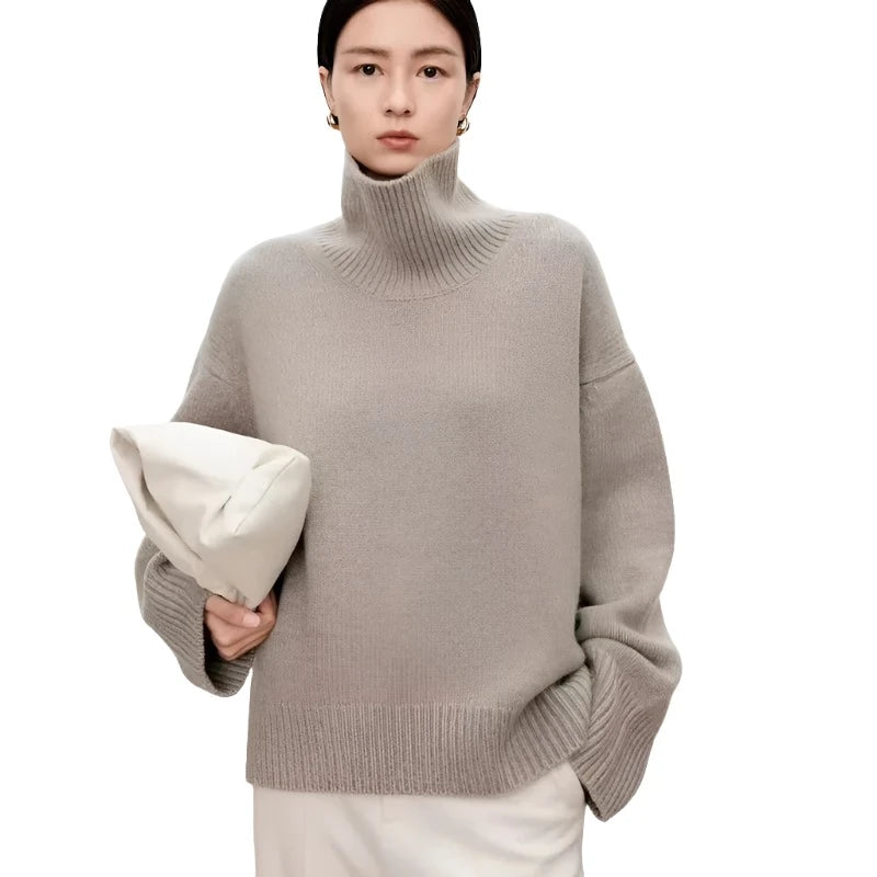 Halsnova | Women's Cozy Loose and Thick Turtleneck sweater Knit — 1