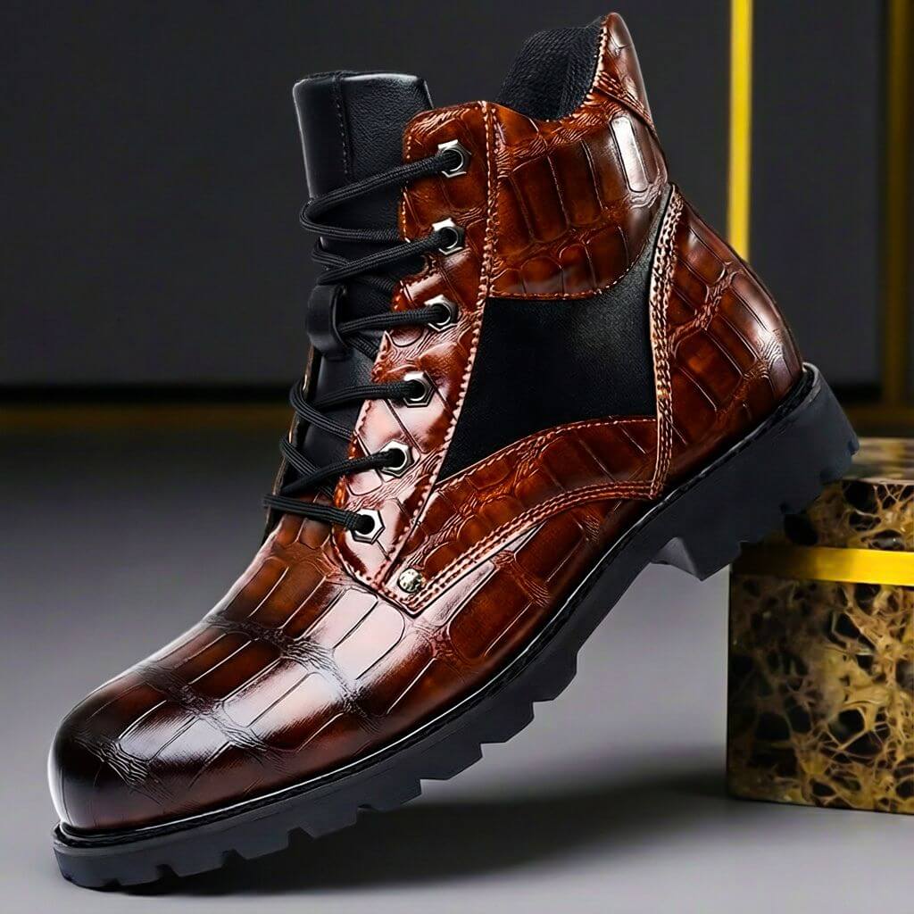 Halsora | Women's Sophisticated Embossed Leather Boots — 1