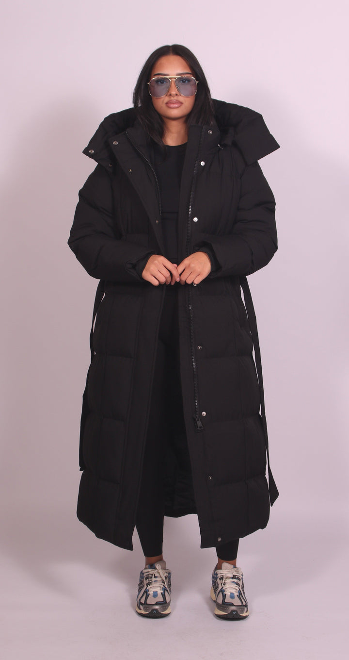 Havanne | Women's Quilted Longline Coat — Brown