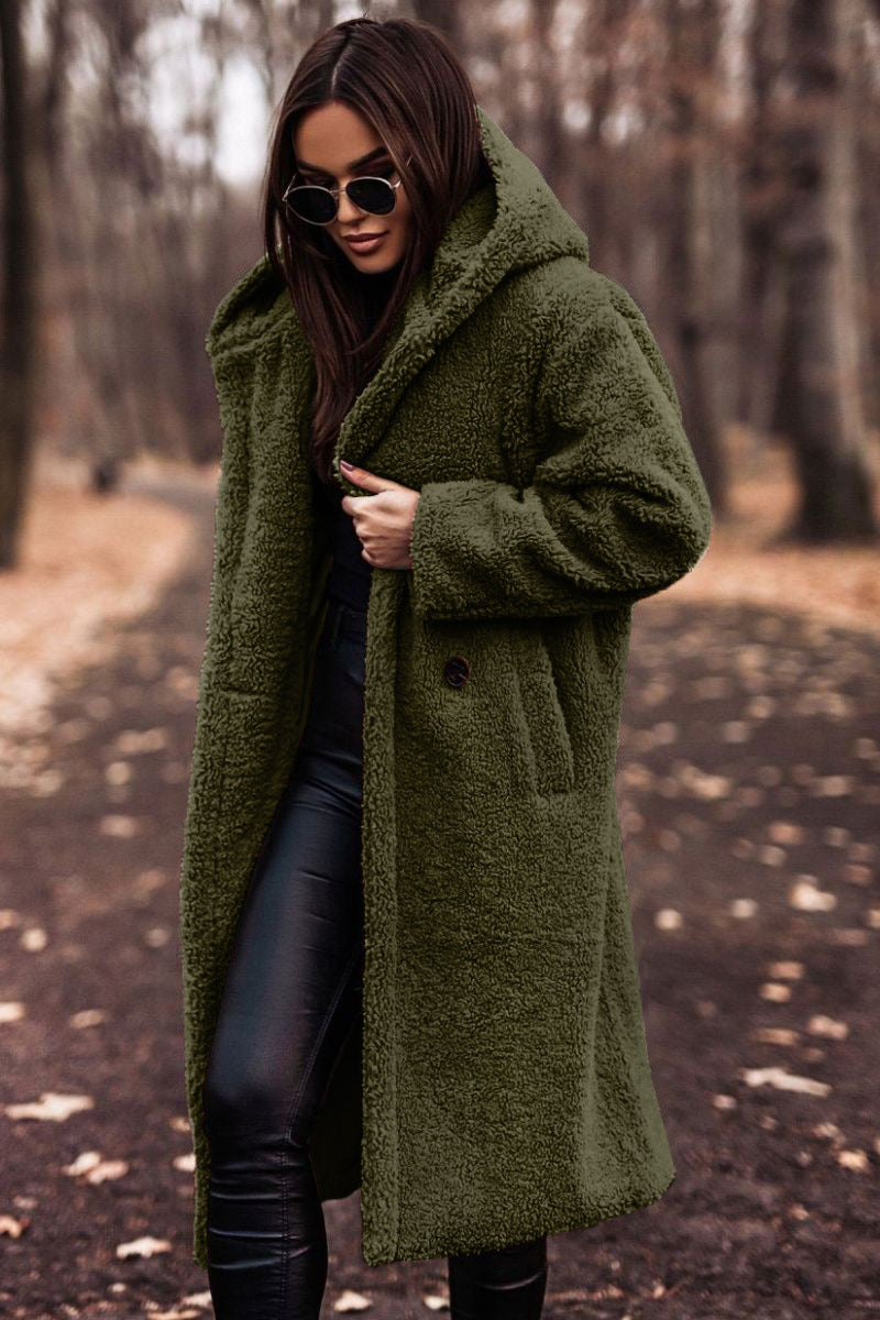 Havise | Women's Oversized Teddy Coat — Green