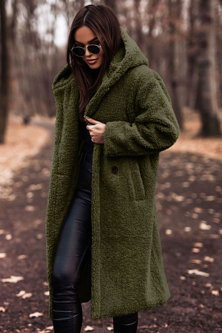 Havise | Women's Oversized Teddy Coat — Green