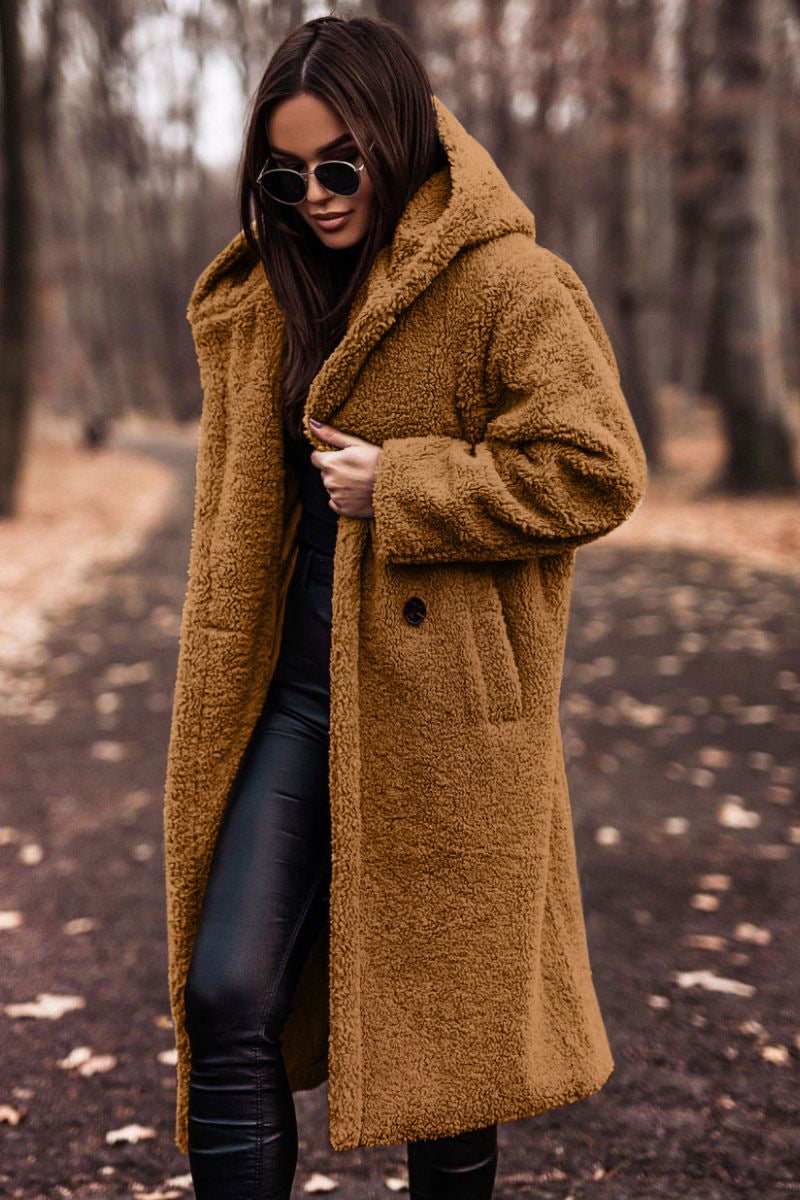 Havise | Women's Oversized Teddy Coat — Light Brown