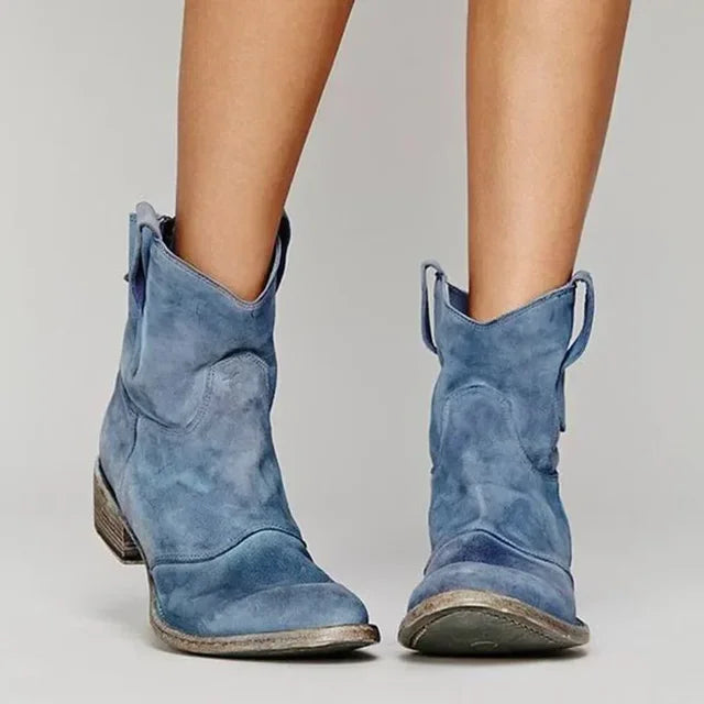 Havynn | Women's Fringe Ankle Boots — Blue