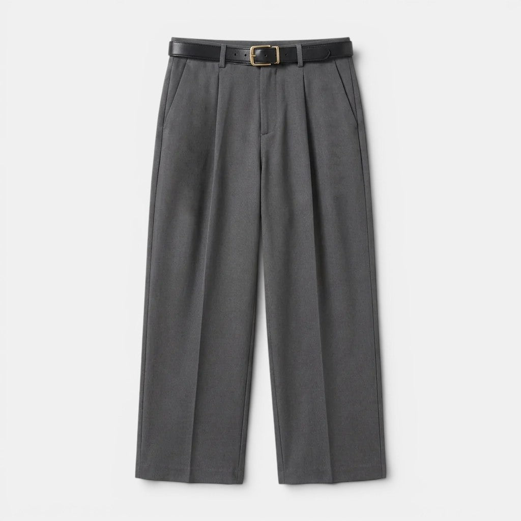 Tailored trousers designed for smart casual styling on a plain background.