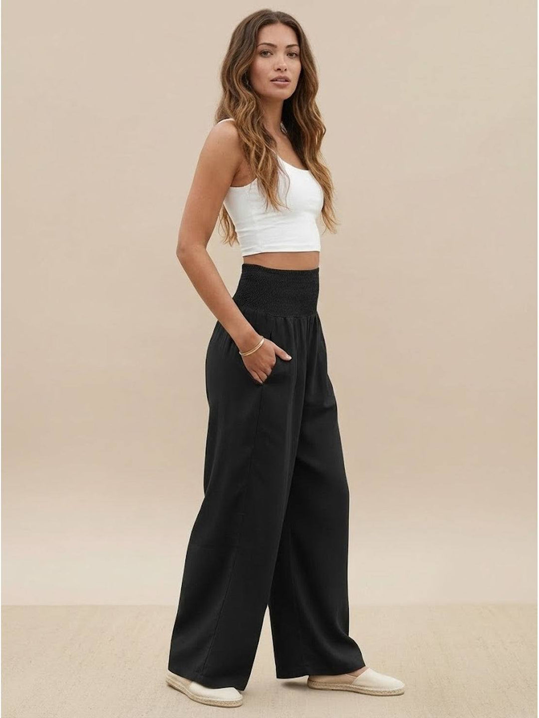 Daily wear wide leg pants shown on a plain background.