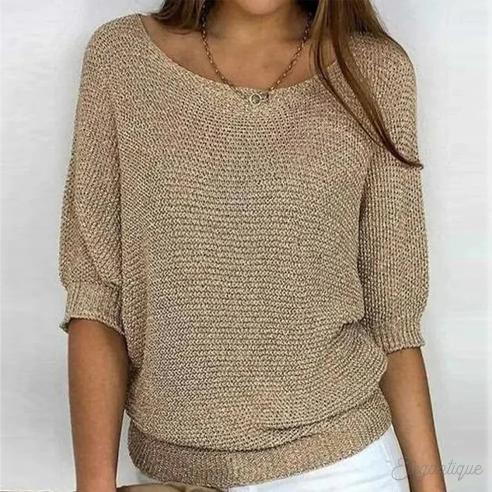 Hollelle | Women's Cozy Elegant Sweater — Beige