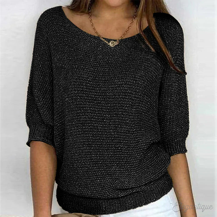 Hollelle | Women's Cozy Elegant Sweater — Black