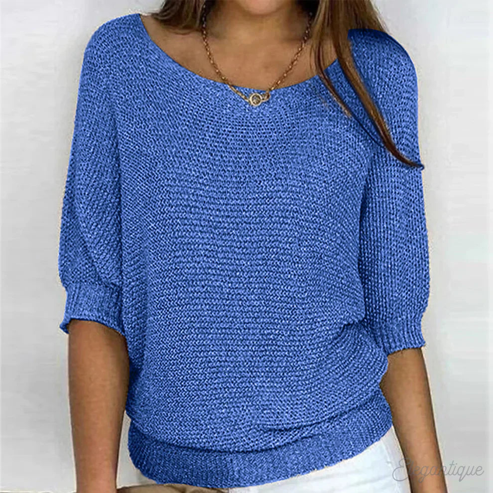 Hollelle | Women's Cozy Elegant Sweater — Blue