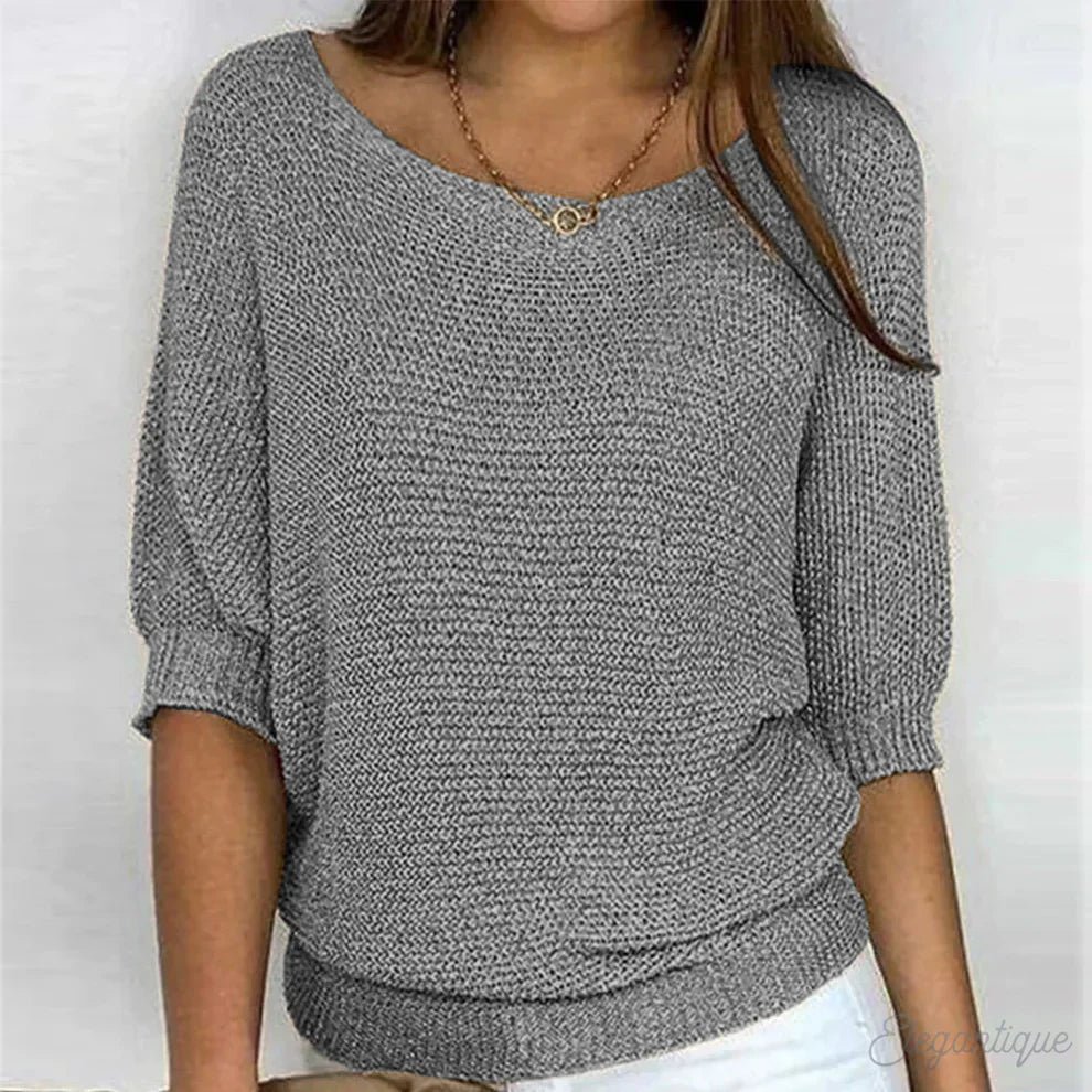 Hollelle | Women's Cozy Elegant Sweater — Grey